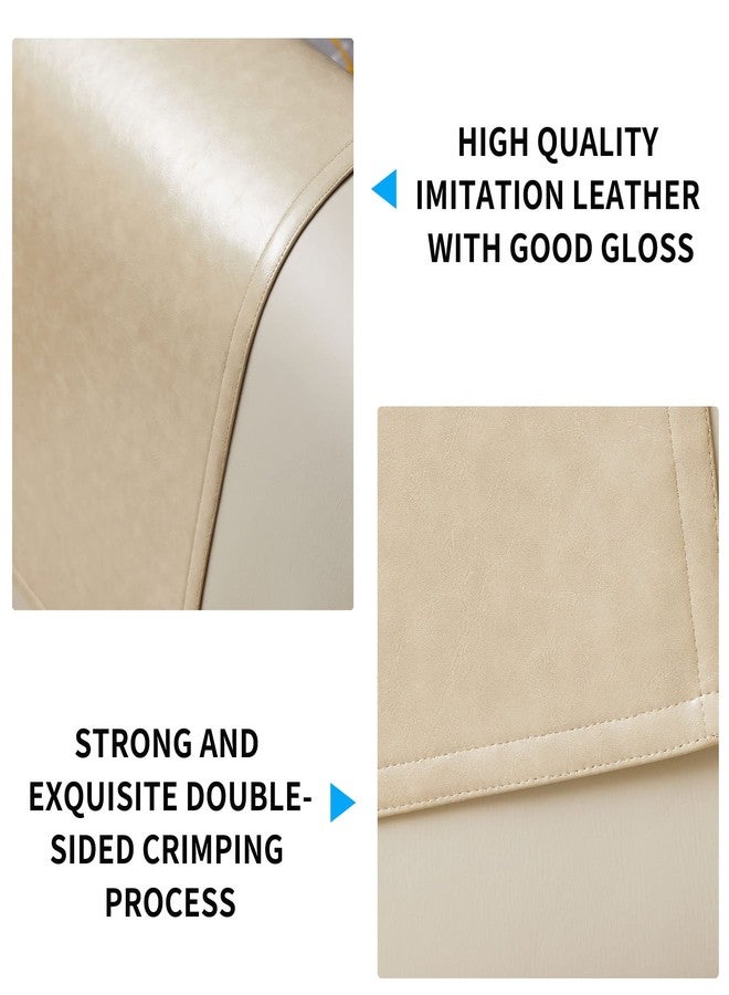 Hittun 2 Pieces Recliner Headrest Covers Protector Non Slip Waterproof Recliner Sofa Headrest Covers for Recliner Chair,Faux Leather Recliner Couch Headrest Protector for Sofa,Theater Seat (Beige, 2) - Image 5